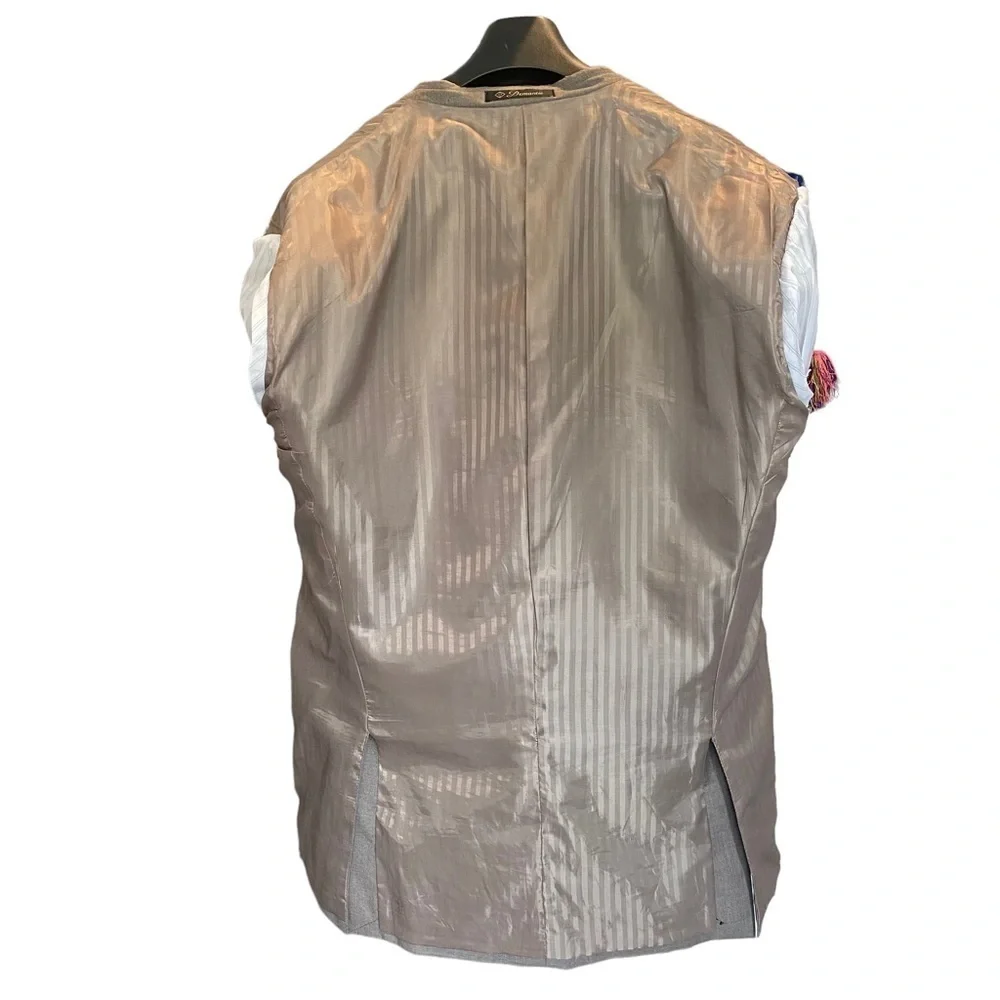 DEMANTIE Italy Men's size 46 long Gray Blazer Jacket Sport coat hand tailored